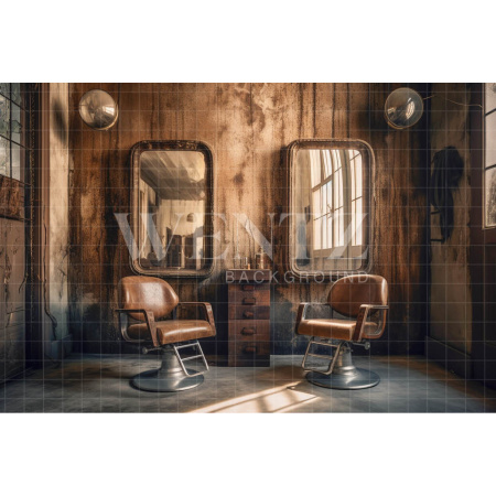 Fabric Photography Background Vintage Barbershop / Backdrop 3378