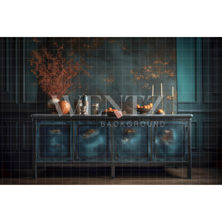 Fabric Photography Background Cabinet and Vases / Backdrop 3406