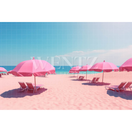 Fabric Photography Background Pink Beach / Backdrop 3525