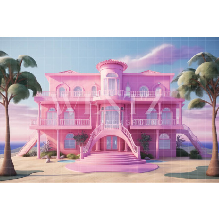 Fabric Photography Background Beach House / Backdrop 3526