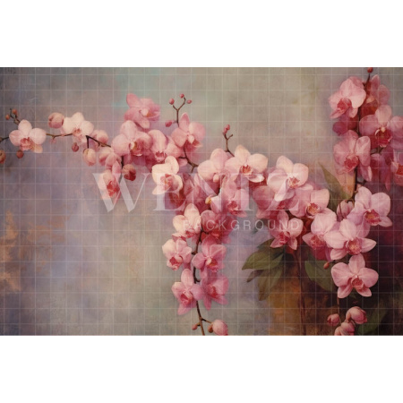 Fabric Photography Background Pink Orchids / Backdrop 3561