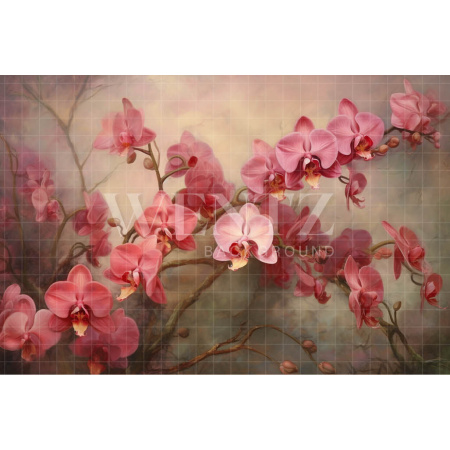 Fabric Photography Background Pink Orchids / Backdrop 3564