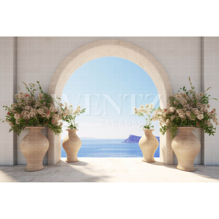 Fabric Photography Background Greek Arch / Backdrop 3572