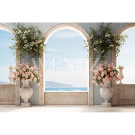 Fabric Photography Background Greek Arch / Backdrop 3573