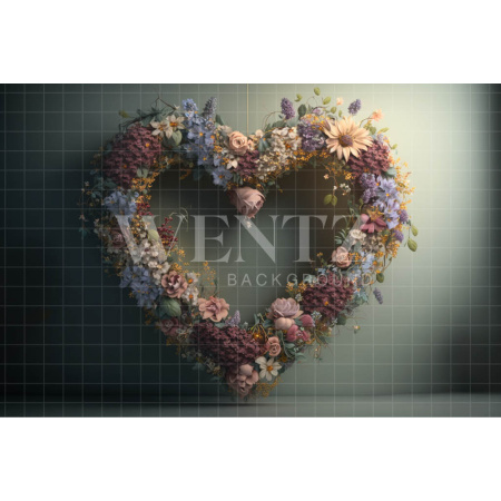Fabric Photography Background Floral Heart / Backdrop 3574
