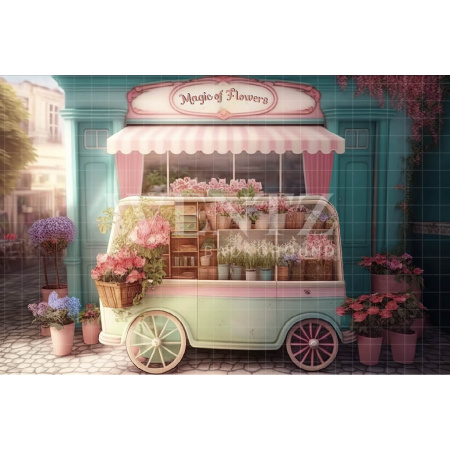 Fabric Photography Background Flower Shop / Backdrop 3586