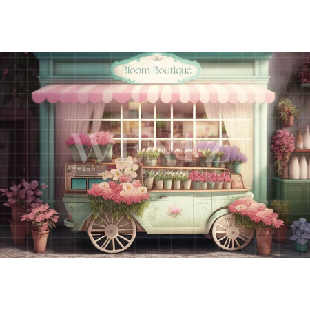 Fabric Photography Background Flower Shop / Backdrop 3587