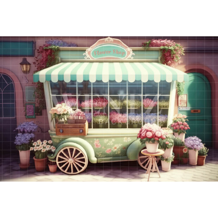 Fabric Photography Background Candy Color Flower Shop / Backdrop 3588