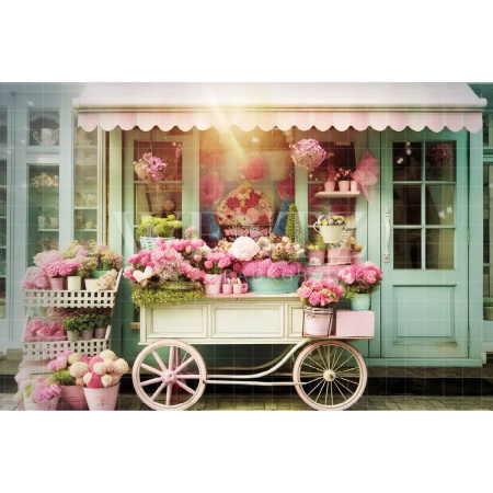 Fabric Photography Background Candy Color Flower Shop / Backdrop 3589