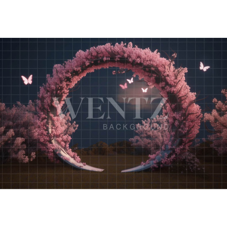 Fabric Photography Background Arch with Cherry Blossoms / Backdrop 3612