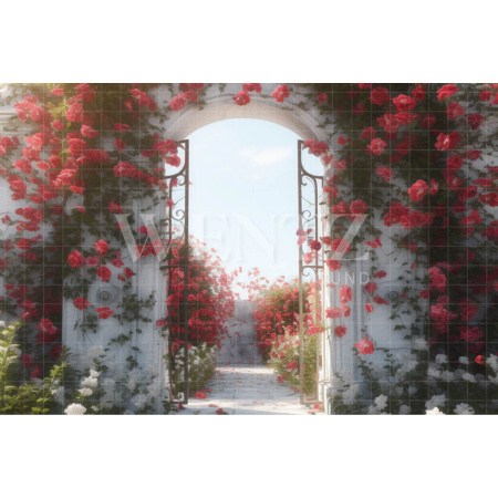 Fabric Photography Background Vertical Floral Gate / Backdrop 3626