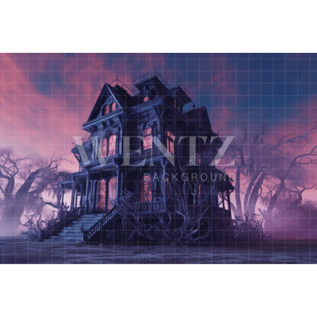 Fabric Photography Background Haunted Mansion / Backdrop 3686
