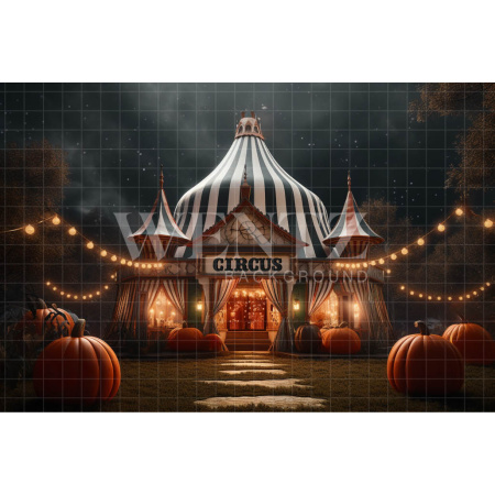 Fabric Photography Background Halloween Circus / Backdrop 3690