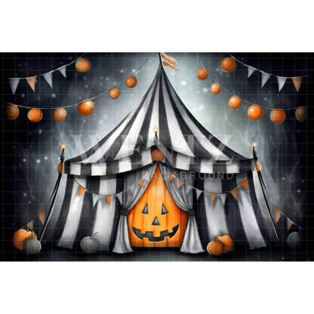 Fabric Photography Background Watercolor Halloween Circus / Backdrop 3691