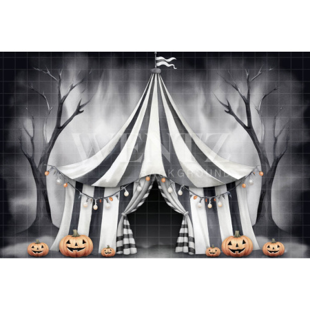 Fabric Photography Background Watercolor Halloween Circus / Backdrop 3692