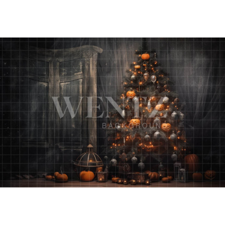 Fabric Photography Background Spooky Christmas / Backdrop 3702