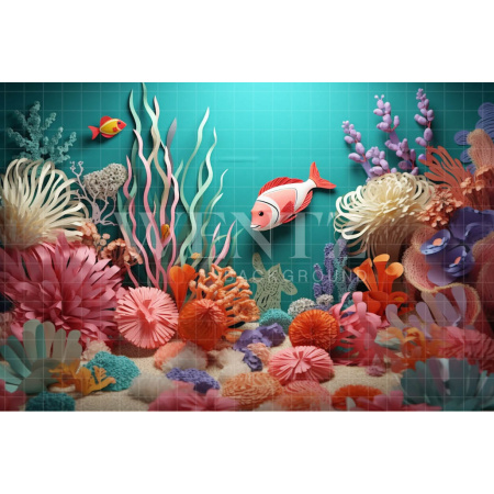 Fabric Photography Background Bottom of the Ocean / Backdrop 3777