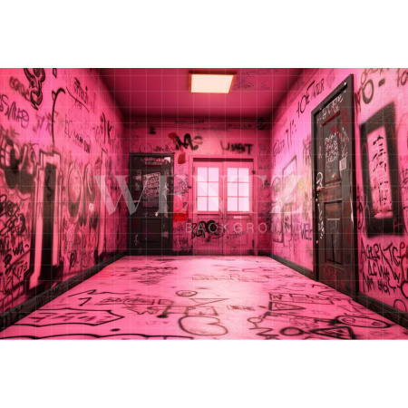 Fabric Photography Background Pink Graffiti Room / Backdrop 3786