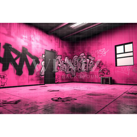 Fabric Photography Background Pink Graffiti Room / Backdrop 3787