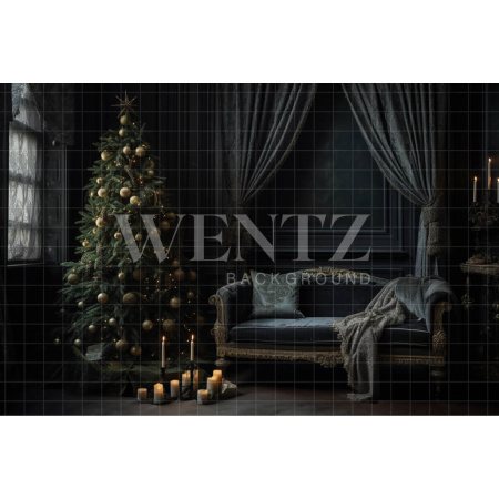 Fabric Photography Background Gray Christmas Room / Backdrop 3803