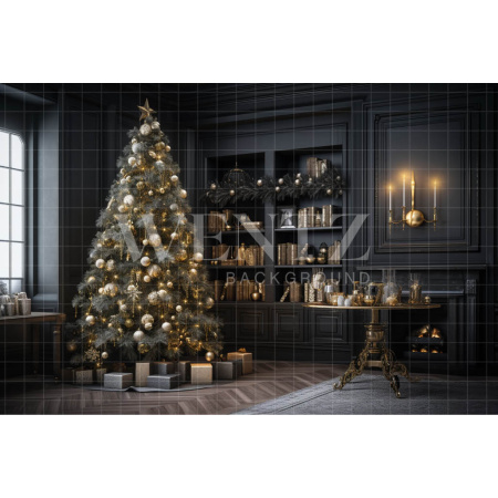 Fabric Photography Background Christmas Room / Backdrop 3806