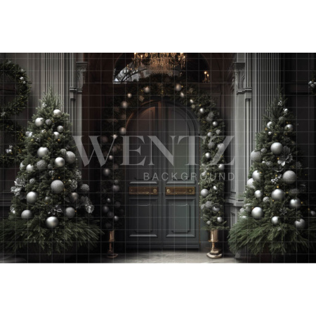 Fabric Photography Background Christmas Set with Door / Backdrop 3815