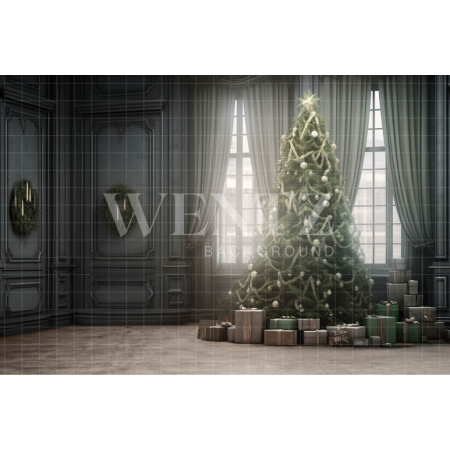Fabric Photography Background Christmas Room / Backdrop 3824