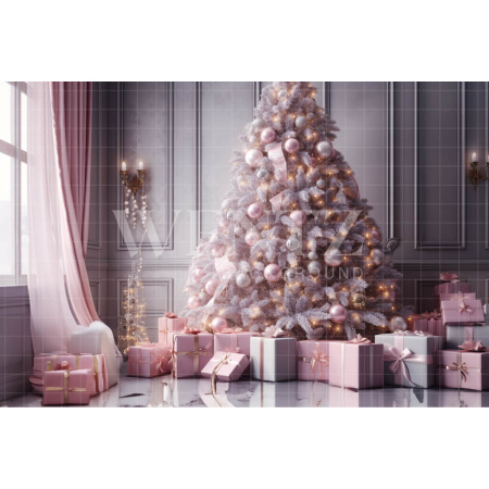 Fabric Photography Background Pink Christmas / Backdrop 3829