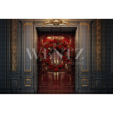 Fabric Photography Background Luxury Door with Garland / Backdrop 3831