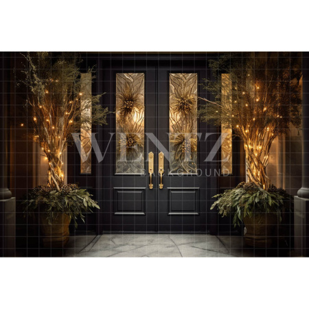 Fabric Photography Background Christmas Set with Door / Backdrop 3846