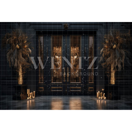 Fabric Photography Background Christmas Set with Door / Backdrop 3847