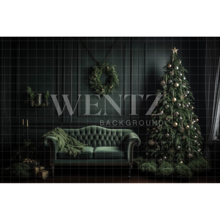 Fabric Photography Background Christmas Set with Couch / Backdrop 3852