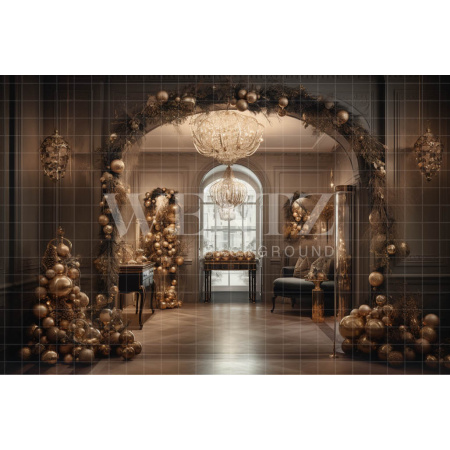 Fabric Photography Background Luxury Christmas Room / Backdrop 3871