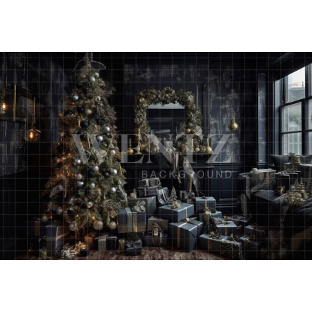 Fabric Photography Background Christmas Room / Backdrop 3878