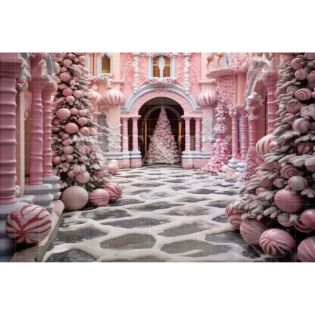 Fabric Photography Background Pink Christmas / Backdrop 3897