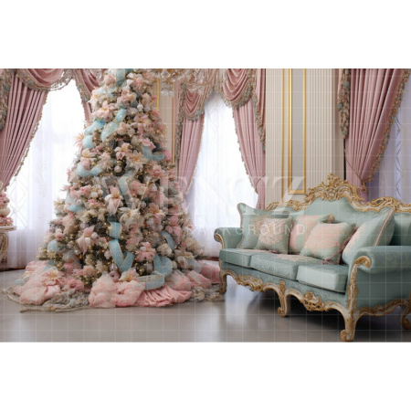 Fabric Photography Background Candy Color Christmas Room / Backdrop 3908