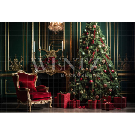 Fabric Photography Background Christmas Set with Armchair / Backdrop 3925