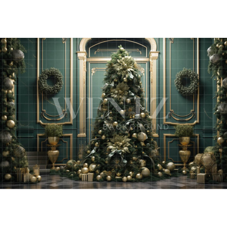 Fabric Photography Background Set with Christmas Tree / Backdrop 3930