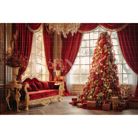 Fabric Photography Background Red Christmas Set / Backdrop 3949