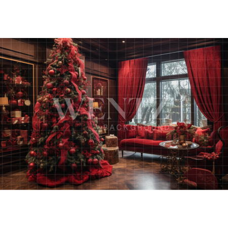 Fabric Photography Background Red Christmas Set / Backdrop 3950