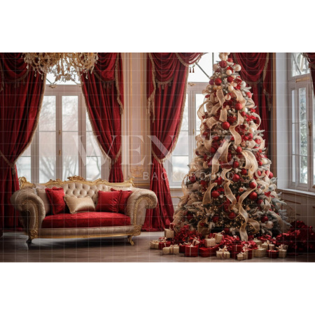 Fabric Photography Background Red Christmas Set / Backdrop 3957