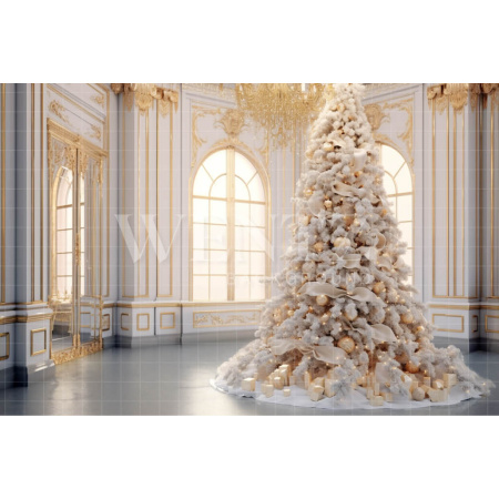 Fabric Photography Background White Christmas Tree / Backdrop 3962