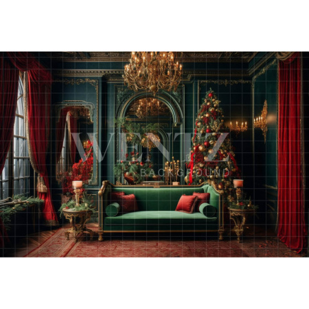 Fabric Photography Background Christmas Room / Backdrop 3967