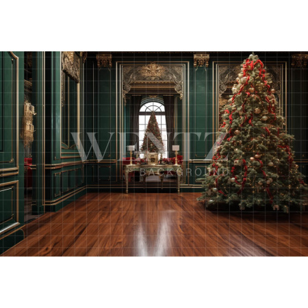 Fabric Photography Background Christmas Room / Backdrop 3969