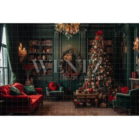 Fabric Photography Background Christmas Interior / Backdrop 3972