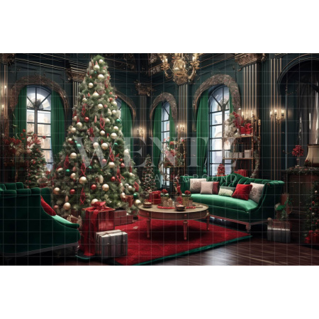 Fabric Photography Background Christmas Room / Backdrop 3975