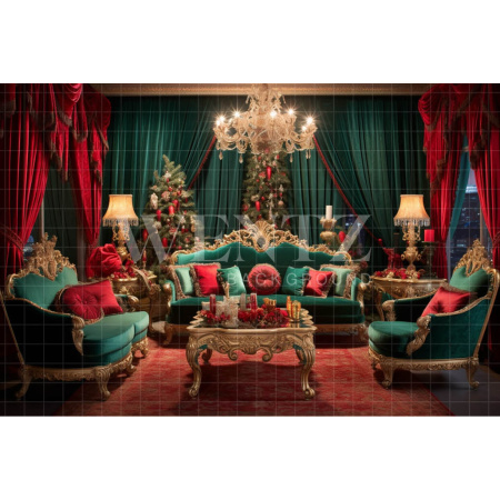 Fabric Photography Background Classic Christmas Set / Backdrop 3979