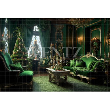 Fabric Photography Background Green Christmas Set / Backdrop 3986