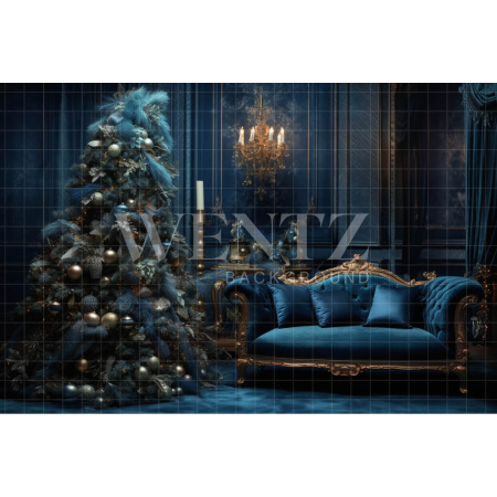 Fabric Photography Background Blue Luxury Room / Backdrop 4003
