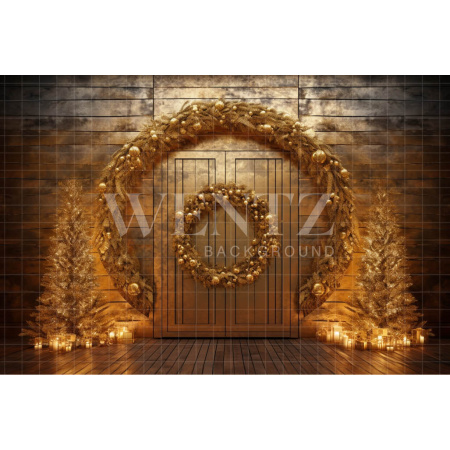 Fabric Photography Background Gold Christmas Decoration / Backdrop 4015